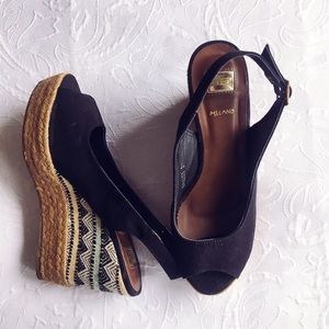 Milano open toe wedge